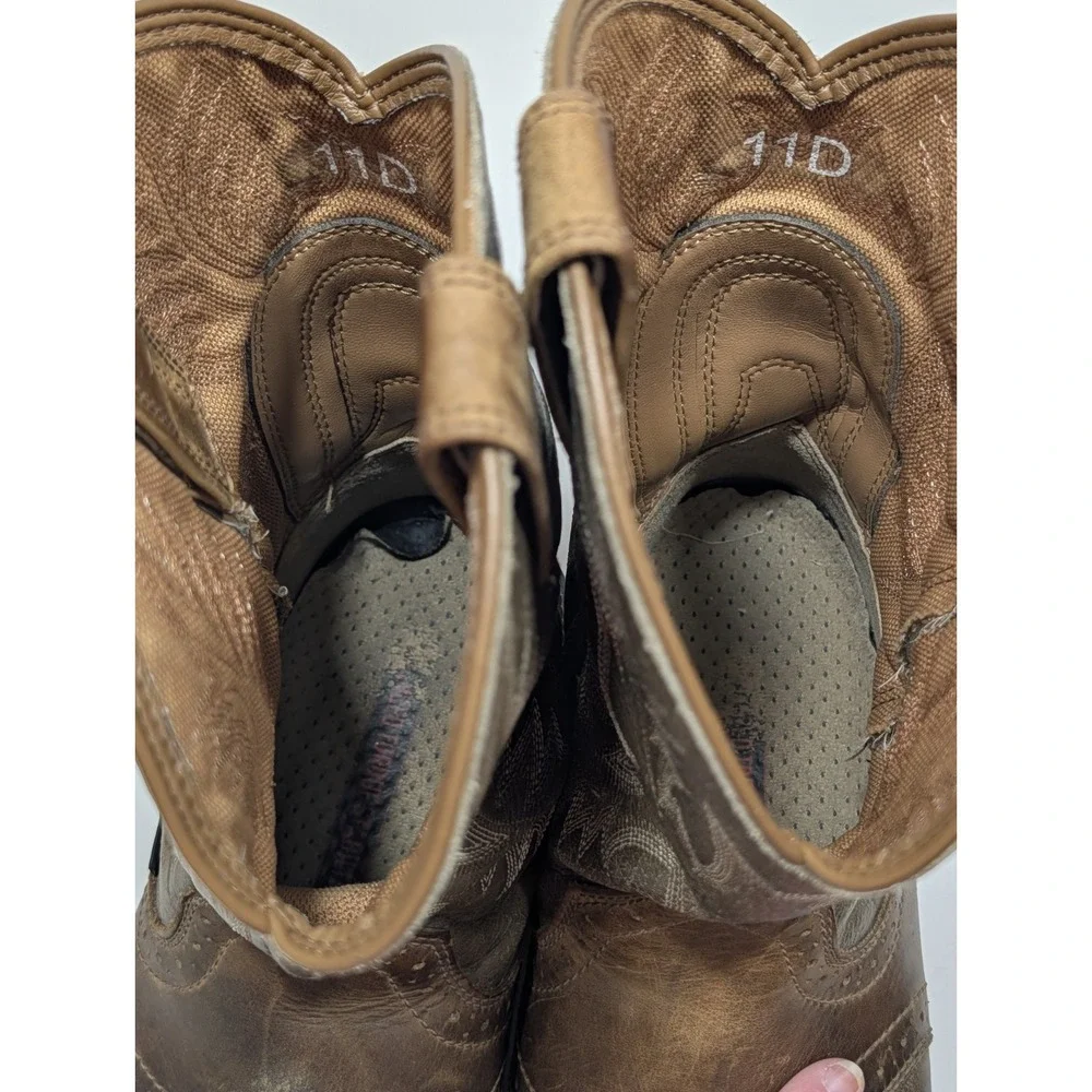 Ariat Men's WorkHog Pull-On soft toe Boots 11D Aged Bark Brown Leather 10001188